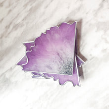 Charger l&#39;image dans la galerie, Lilac and silver coasters, resin
