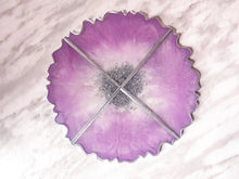 Load image into Gallery viewer, Lilac and silver coasters, resin
